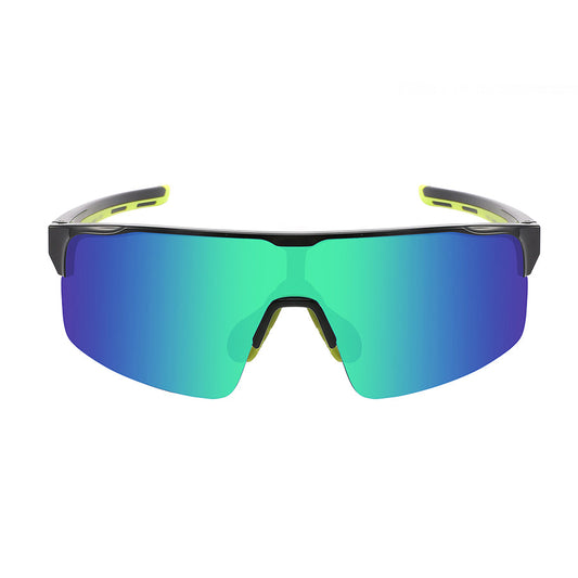 HALF FRAME SPORTS SHIELD UNISEX COLOR MIRROR SUNGLASSES 55712/RV