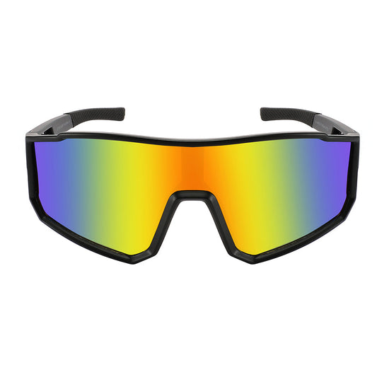 SPORTS SHIELD UNISEX COLOR MIRROR SUNGLASSES 55714TT-REV