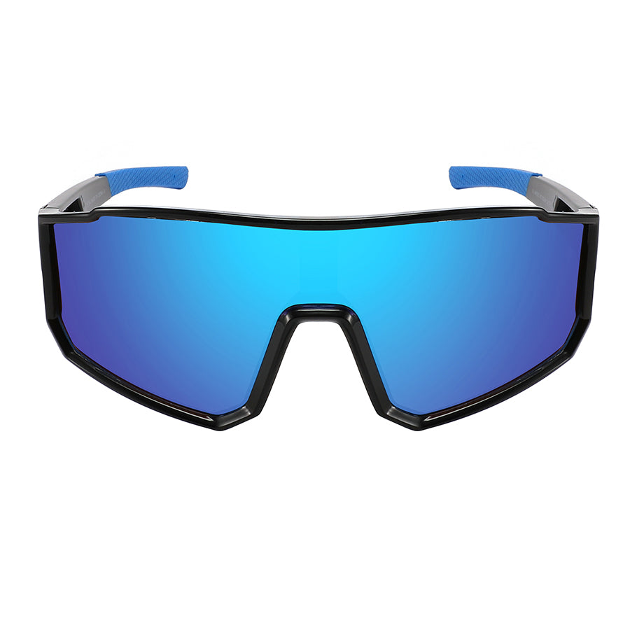 SPORTS SHIELD UNISEX COLOR MIRROR SUNGLASSES 55714TT-REV