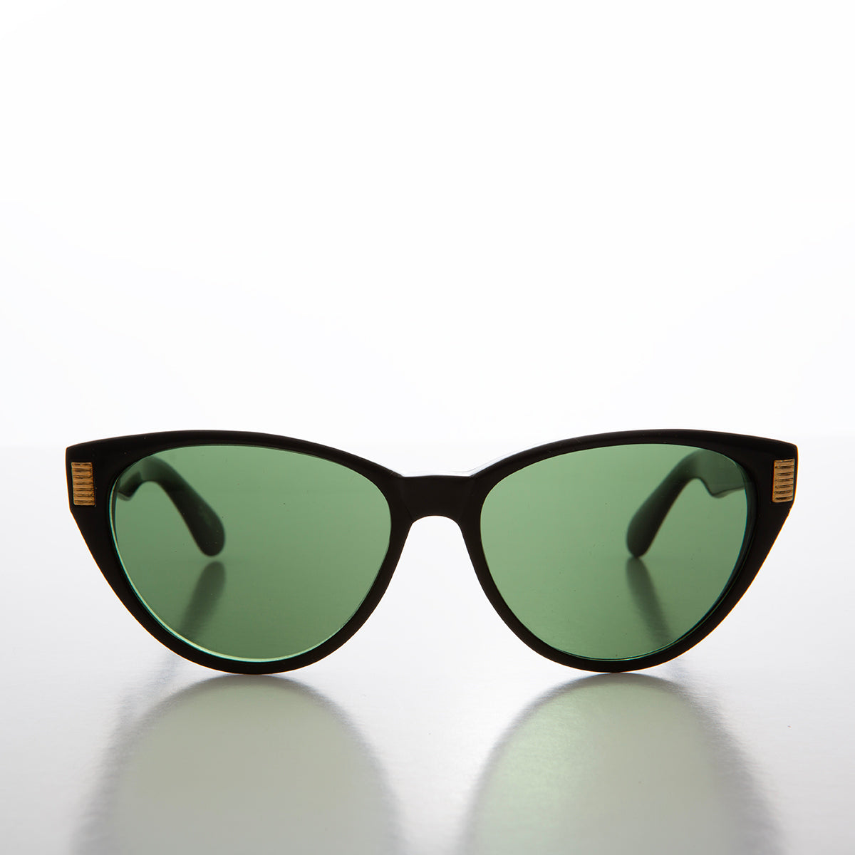 80s Cat Eye Sunglass with Gold Accents - Juno